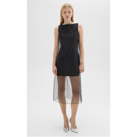 Theory Dresses & Skirts - Good Linen Overlay Midi Dress | Theory in Black